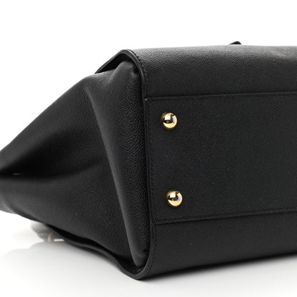Burberry Soft Grain Calfskin Medium Buckle Tote Black 10 of 12