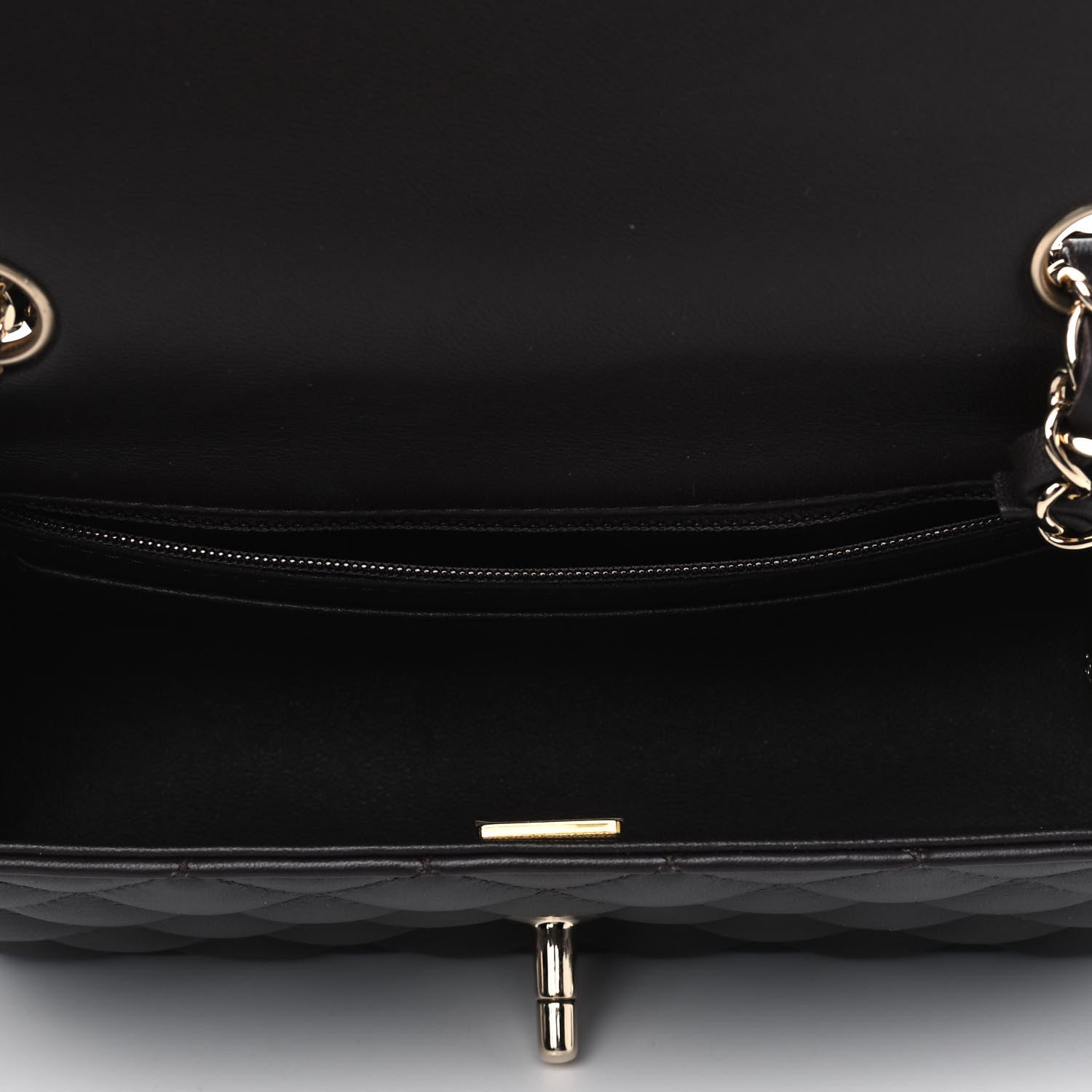 Chanel Lambskin Quilted Mini Rectangular Flap Dark Brown 4 of 4