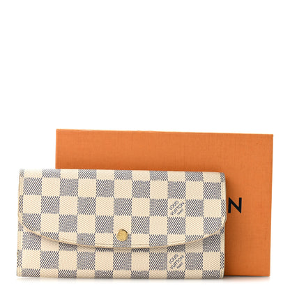 Louis Vuitton Damier Azur Emilie Wallet Rose Ballerine 10 of 10