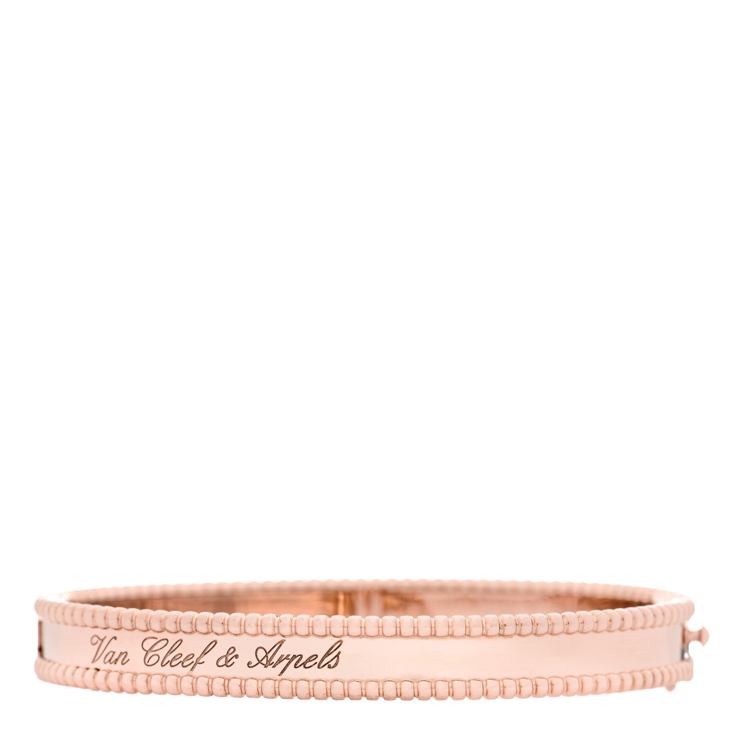 Van Cleef & Arpels 18K Rose Gold Perlee Signature Bangle Bracelet M 1 of 4