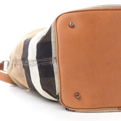 Burberry Canvas Mega Check Medium Ashby Hobo Saddle Brown 8 of 18