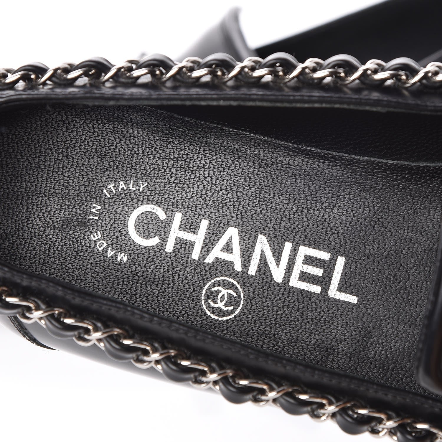 Chanel Calfskin CC Chain Moccasin Loafers 35 Black 8 of 11