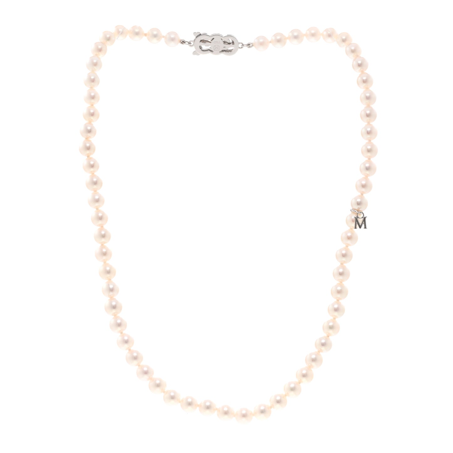 18K White Gold Akoya Cultured Pearl 6-6.5mm Strand Necklace 16"