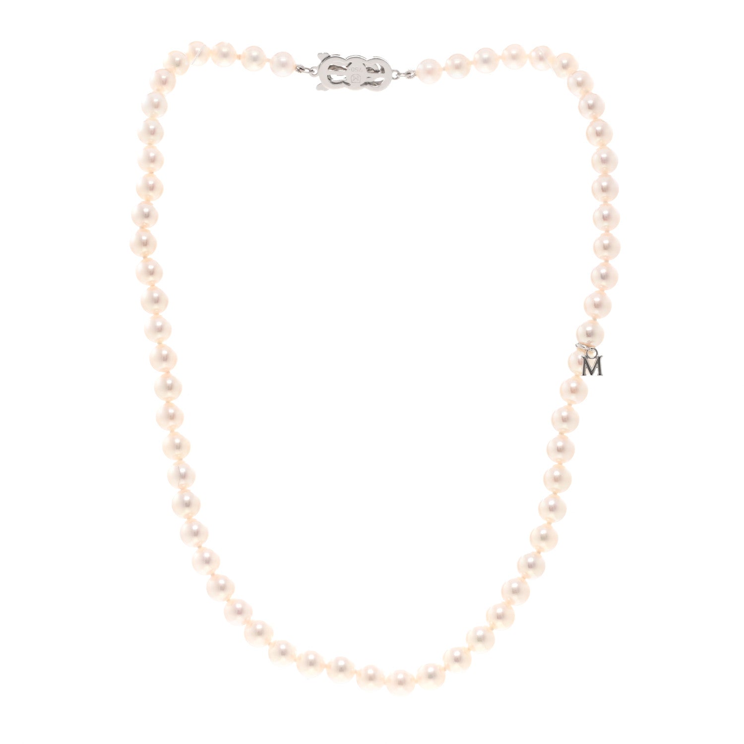 Mikimoto 18K White Gold Akoya Cultured Pearl 6-6.5mm Strand Necklace 16" 3 of 6