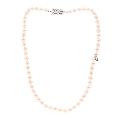 Mikimoto 18K White Gold Akoya Cultured Pearl 6-6.5mm Strand Necklace 16" 3 of 6