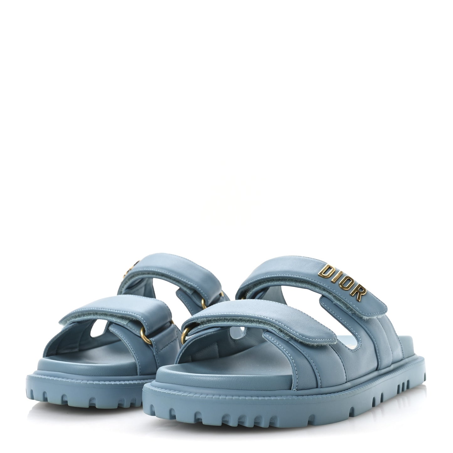 Lambskin Dioract 10mm Slide Sandals 37.5 Dusty Sky
