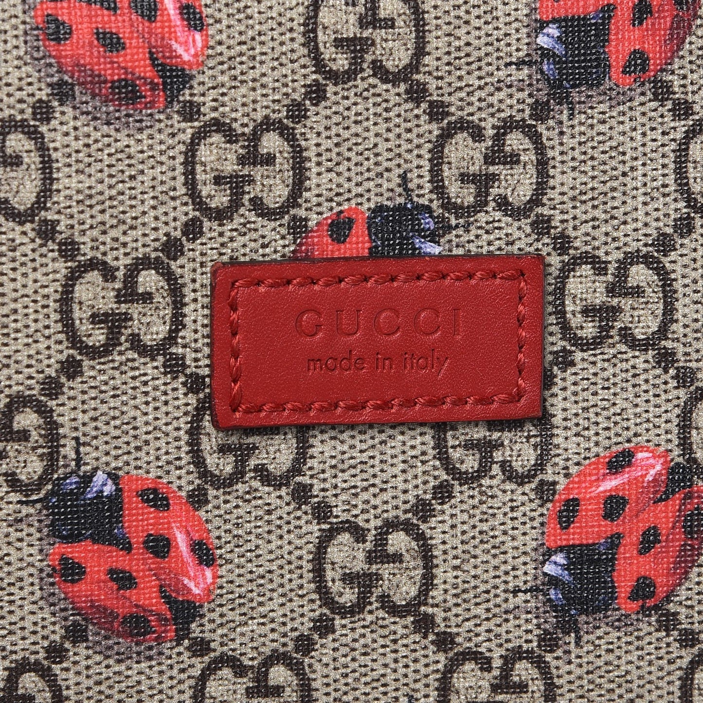 GG Supreme Monogram Ladybug Backpack Diaper Bag Red