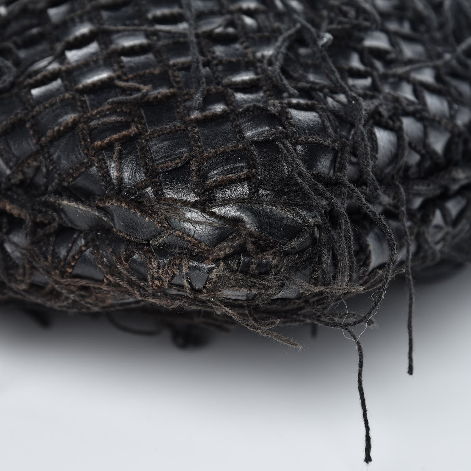 Bottega Veneta Nappa Intrecciato Fringe Netted Hobo Black 9 of 14