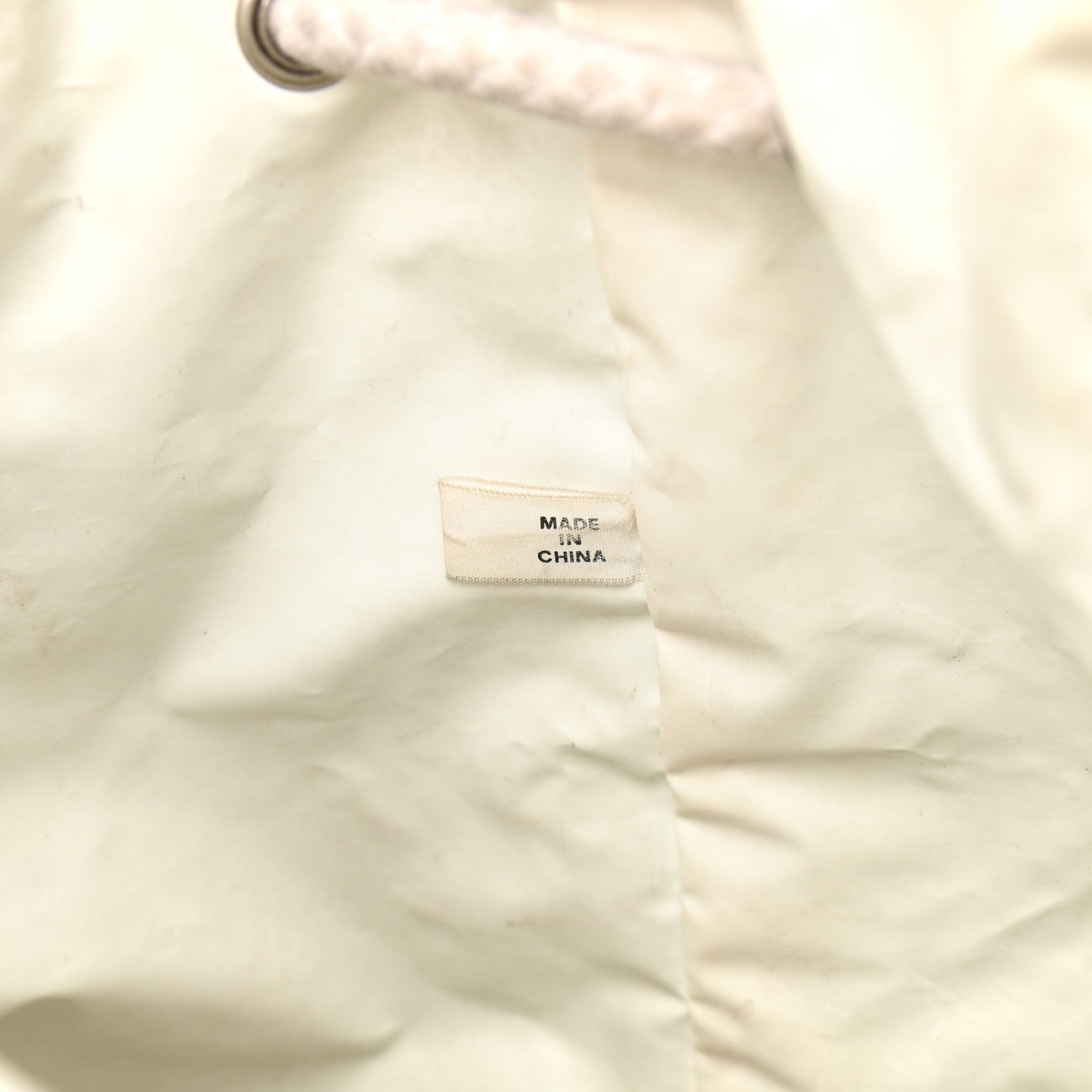 Chanel Canvas Drawstring Backpack Black White 6 of 10