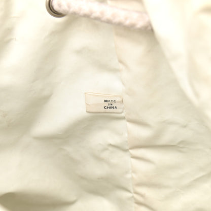 Chanel Canvas Drawstring Backpack Black White 6 of 10