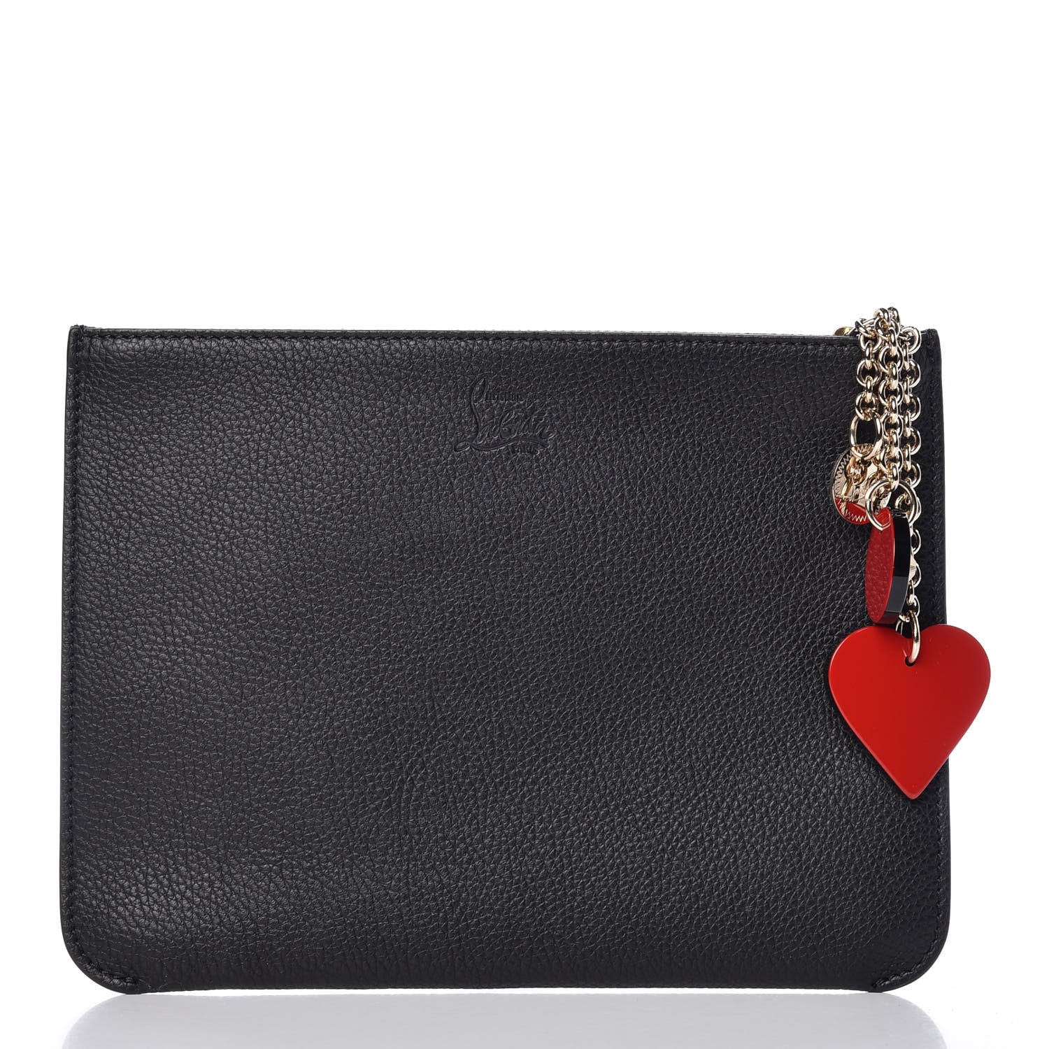 Christian Louboutin Calfskin Loubicute Charms Clutch Black 1 of 8