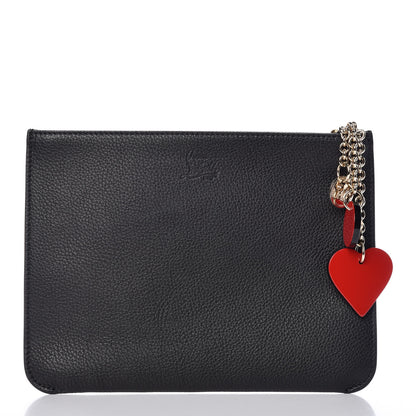 Christian Louboutin Calfskin Loubicute Charms Clutch Black 1 of 8