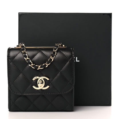 Chanel Lambskin Quilted Mini Trendy CC Chain Wallet Black 10 of 10