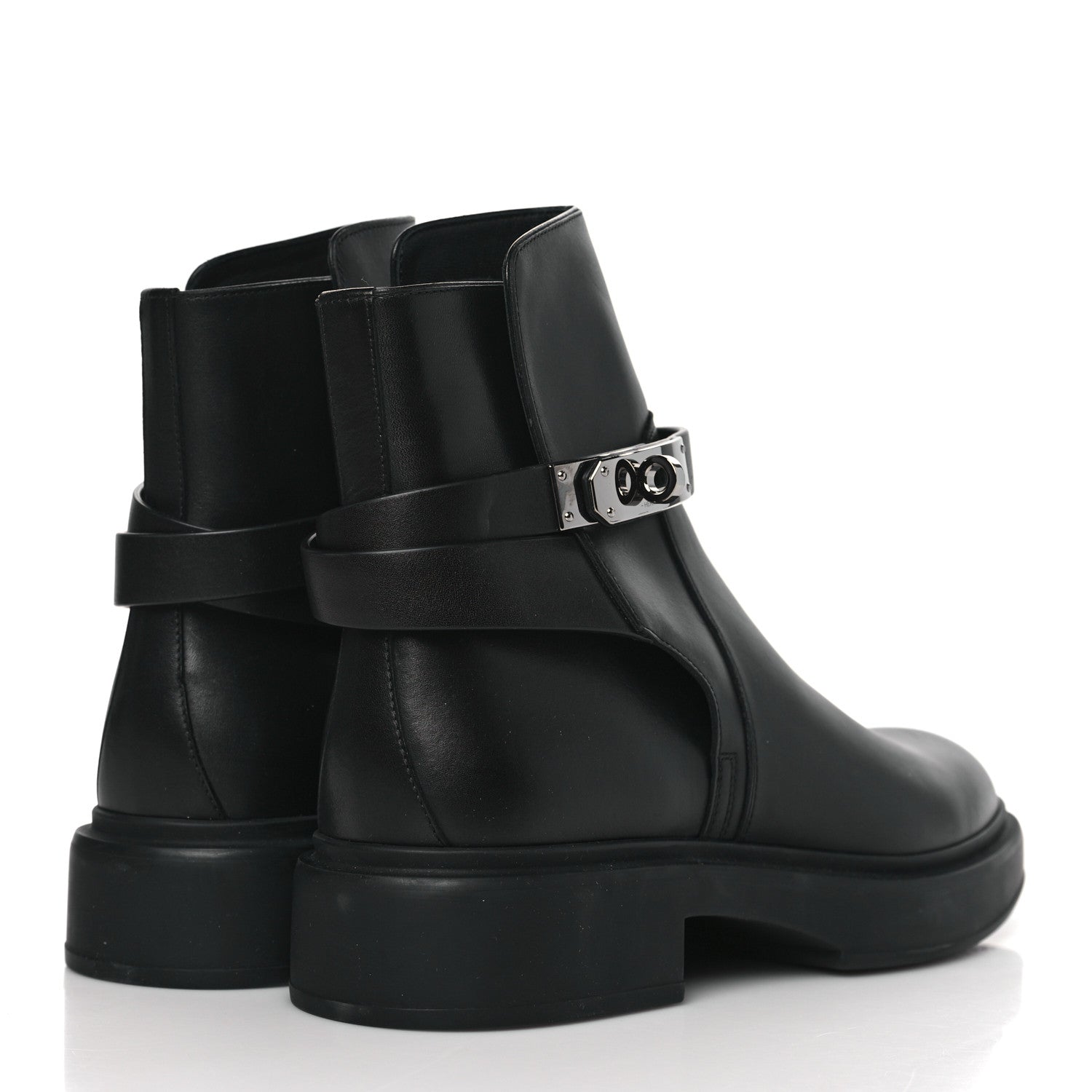 Hermes Calfskin Veo Ankle Boots 38 Black 4 of 8