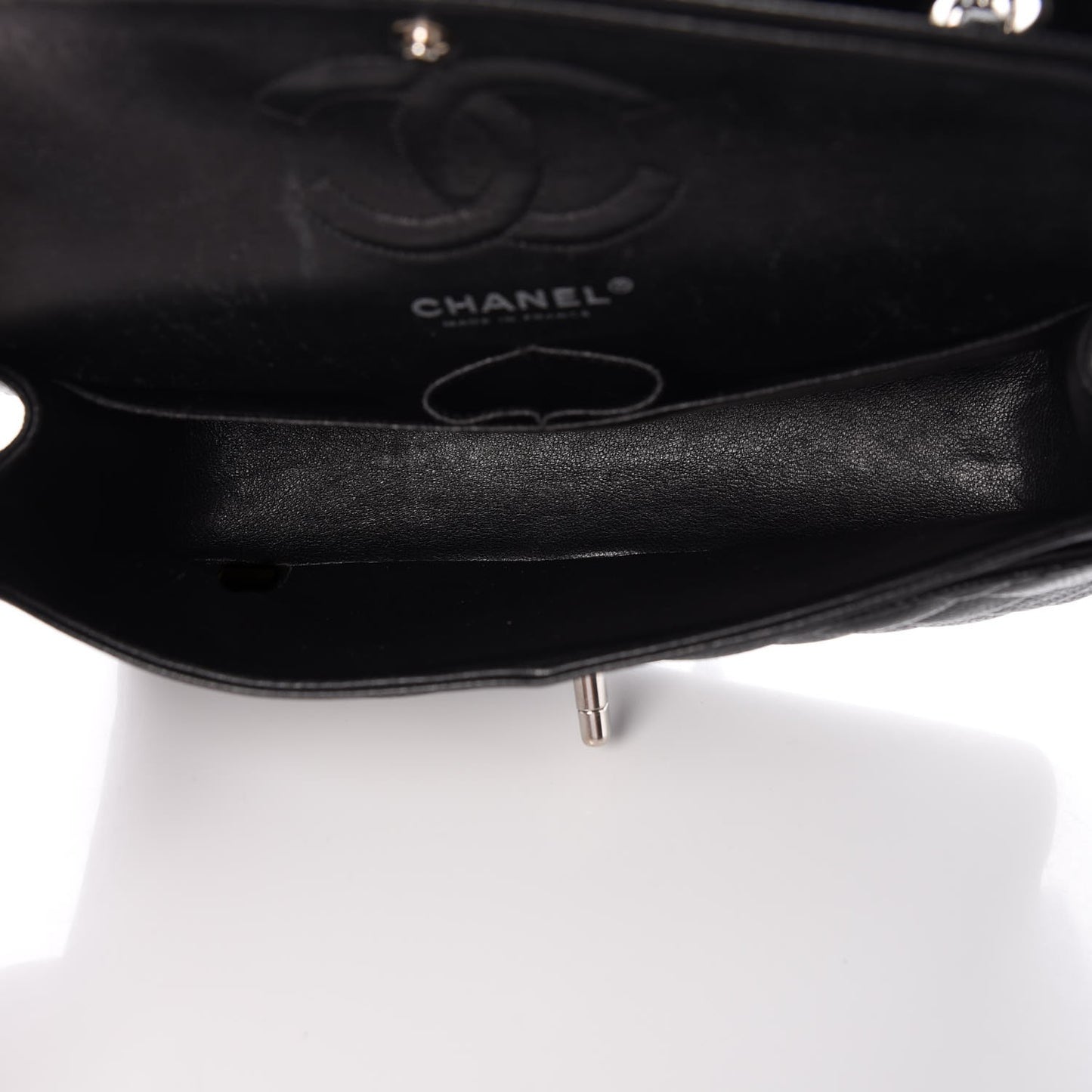 Caviar Quilted Small Double Flap Black