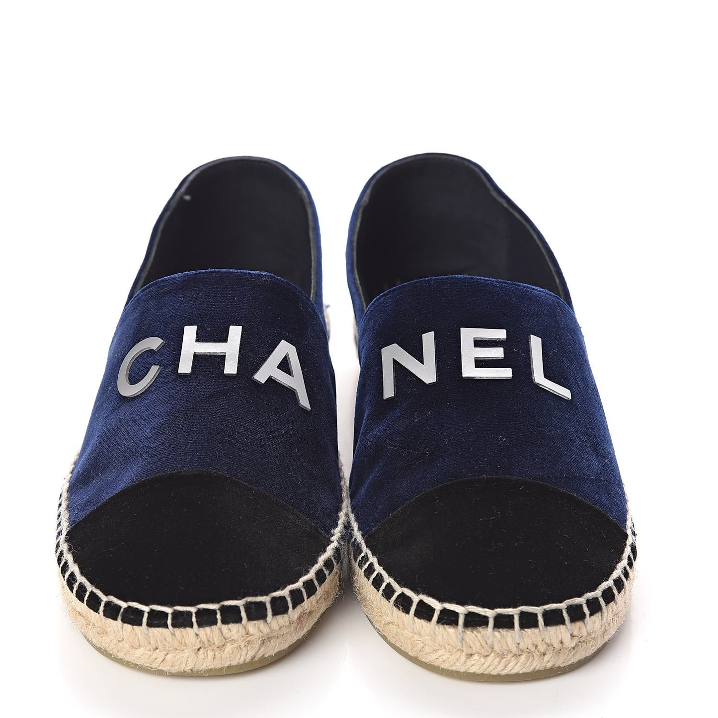 Velvet Logo Espadrilles 38 Navy Black