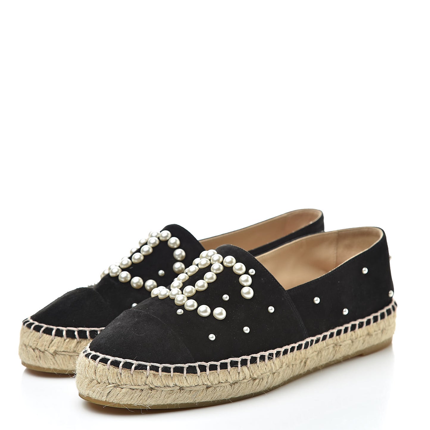 Suede Pearl CC Espadrilles 36 Black