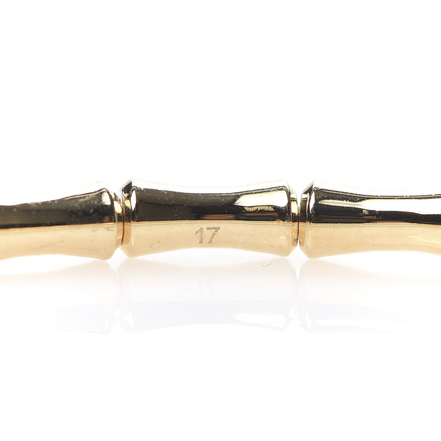 18K Yellow Gold Small Bamboo Spring Bracelet 17