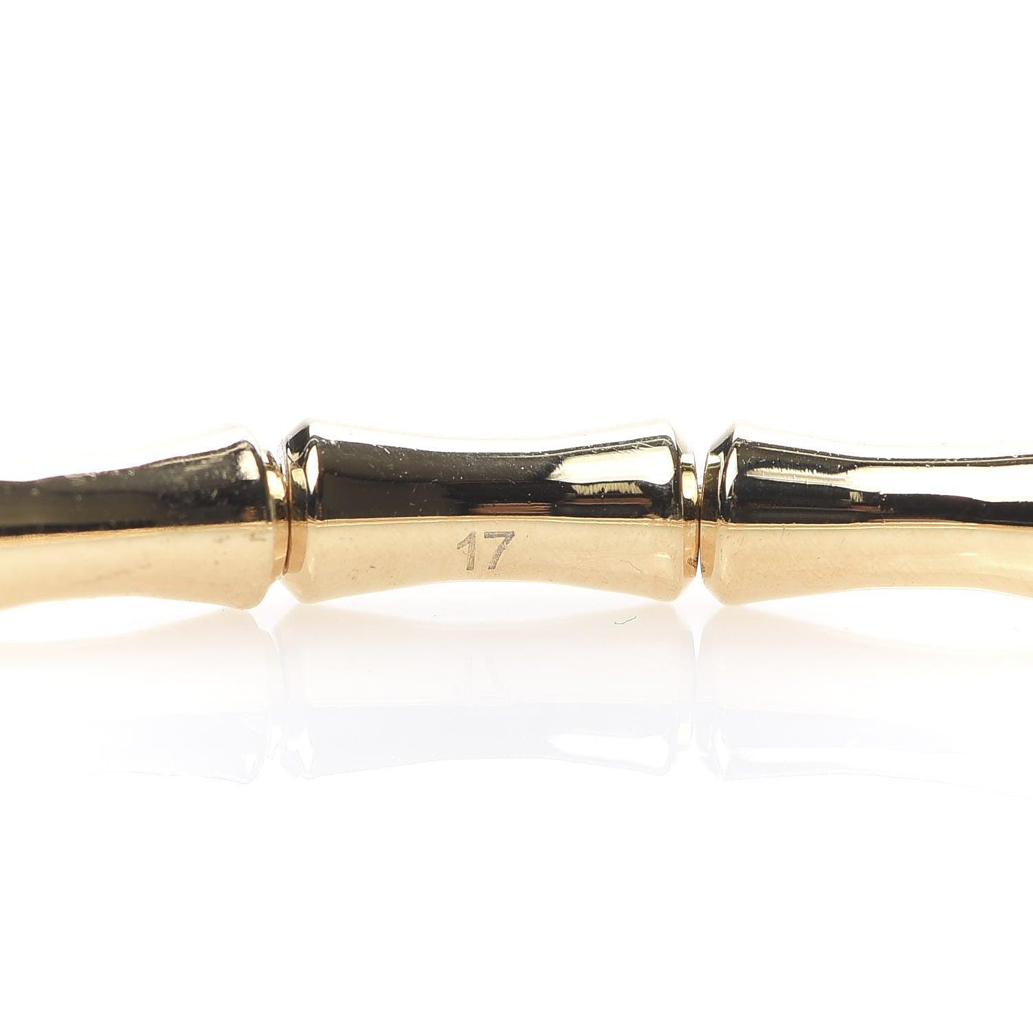 Gucci 18K Yellow Gold Small Bamboo Spring Bracelet 17 4 of 7