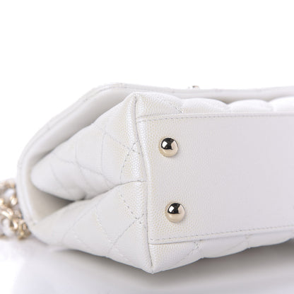 Chanel Iridescent Caviar Quilted Extra Mini Coco Handle Flap Ivory 6 of 10