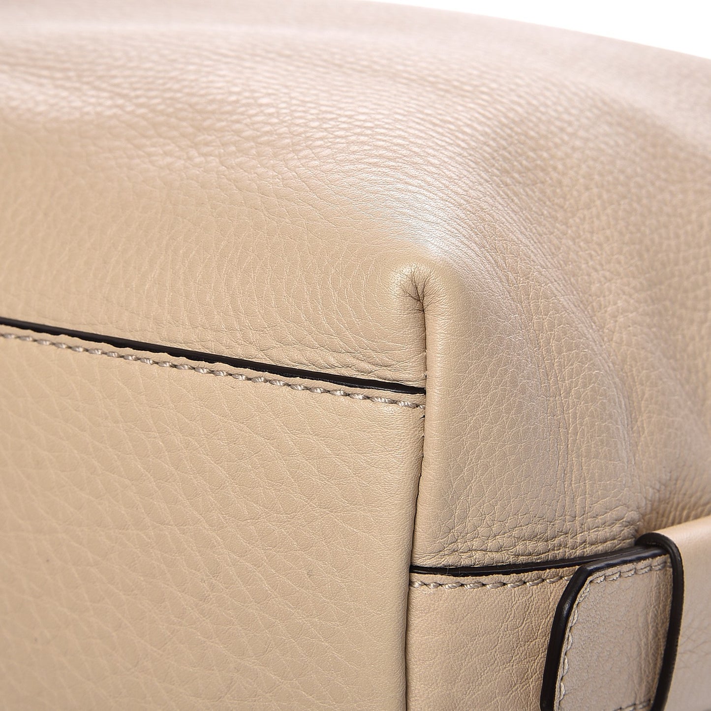 Waxy Grained Calfskin Small Nightingale Beige