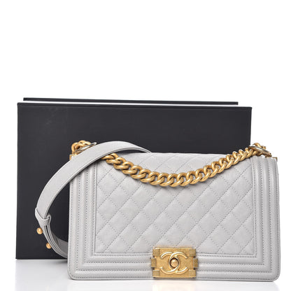 Chanel Caviar Quilted Medium Boy Flap Grey 9 of 9