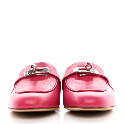 Hermes Goatskin Oz Mules 37 Rose Framboise 2 of 9