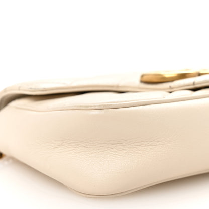 Gucci Calfskin Matelasse Super Mini GG Marmont Shoulder Bag White 9 of 10