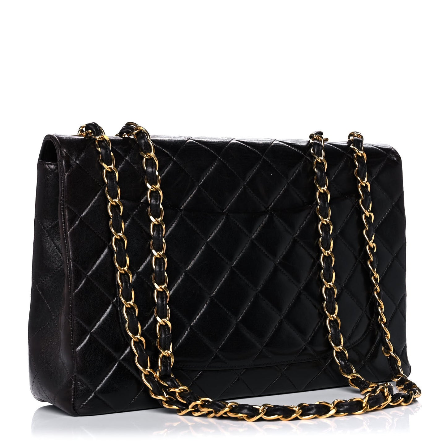 Lambskin Jumbo Single Flap Dark Brown
