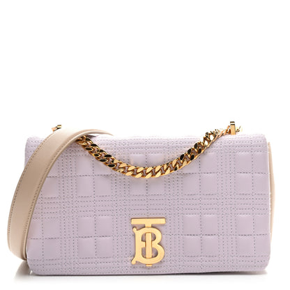 Burberry Lambskin Quilted Small Lola Bag Pale Thistle Soft Fawn 1 of 9
