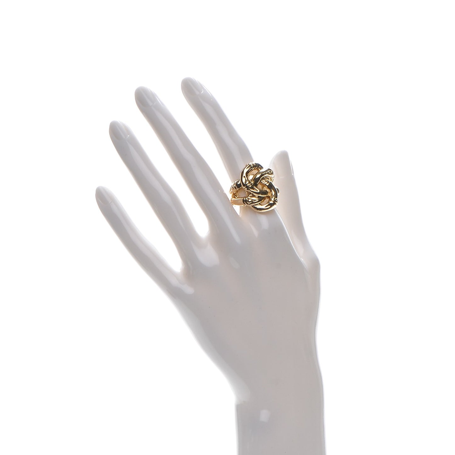 18K Yellow Gold Bamboo Knot Ring 52 6.25