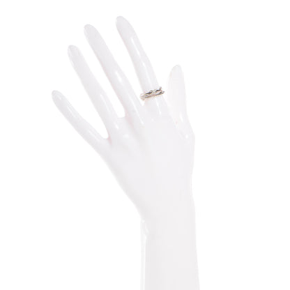 David Yurman Sterling Silver Diamond X Crossover Ring 6 2 of 4