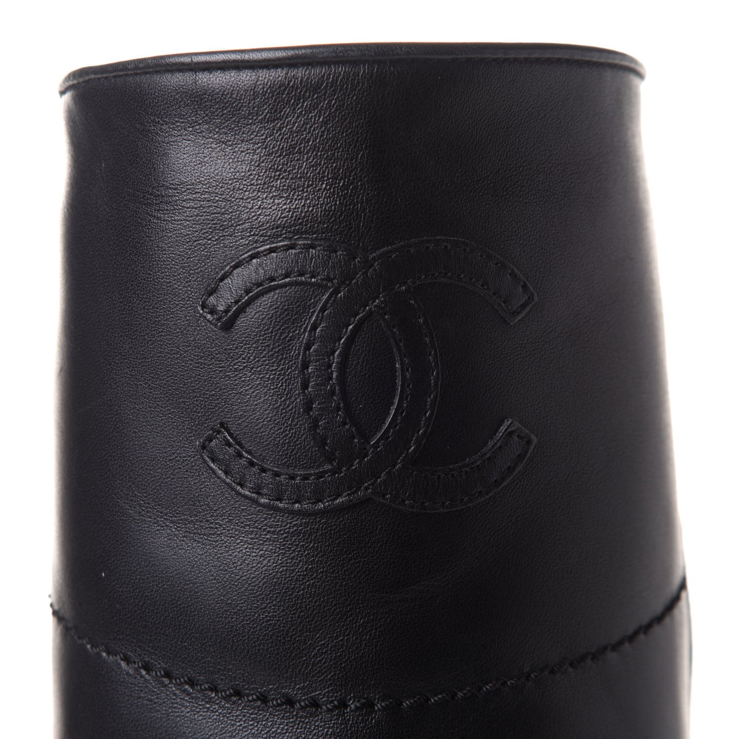 Calfskin Ascot Riding Boots 36.5 Black