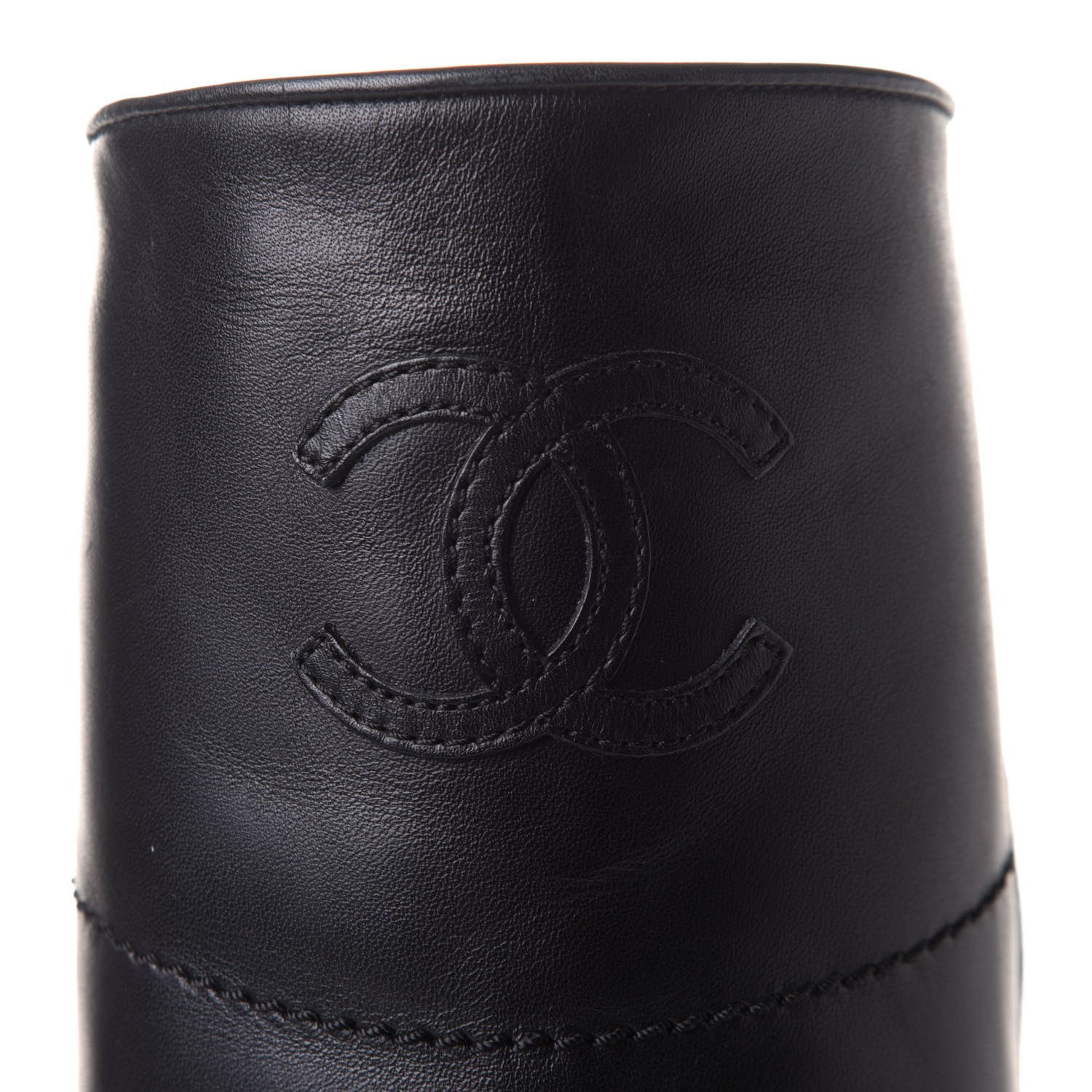 Chanel Calfskin Ascot Riding Boots 36.5 Black 10 of 11