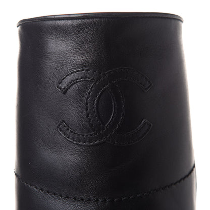 Chanel Calfskin Ascot Riding Boots 36.5 Black 10 of 11