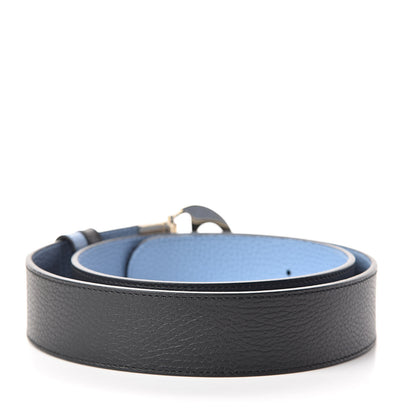 Gucci Dollar Calfskin 1973 Reversible Belt 95 38 Black Mineral Blue 3 of 5