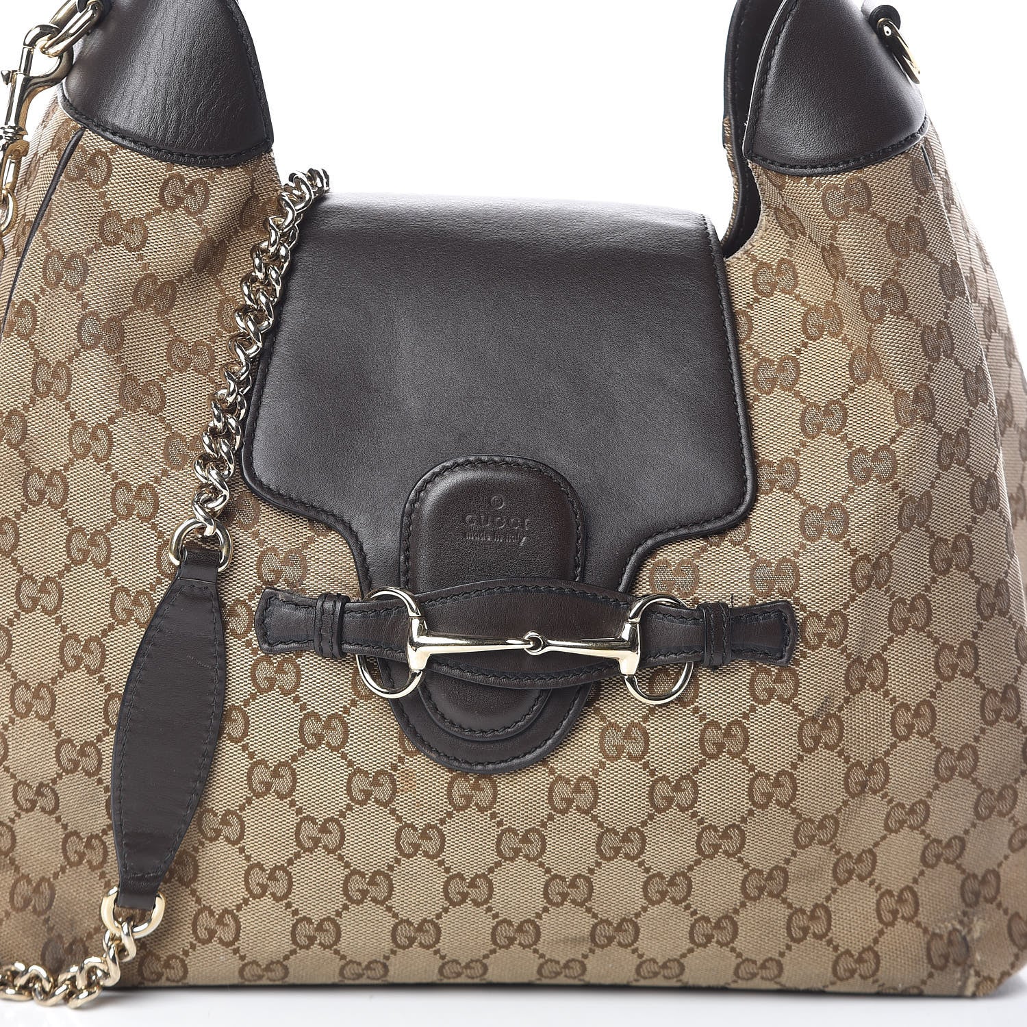 Gucci Monogram Margaux Calfskin Medium Emily Hobo Beige Ebony Cocoa 9 of 11