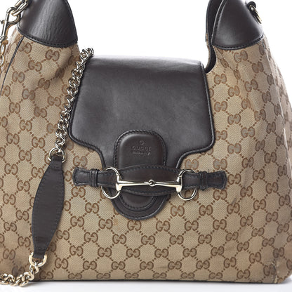 Gucci Monogram Margaux Calfskin Medium Emily Hobo Beige Ebony Cocoa 9 of 11