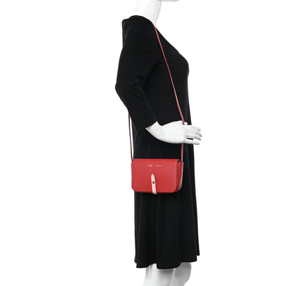 Celine Grained Shiny Calfskin Strap Clutch Scarlet 2 of 18