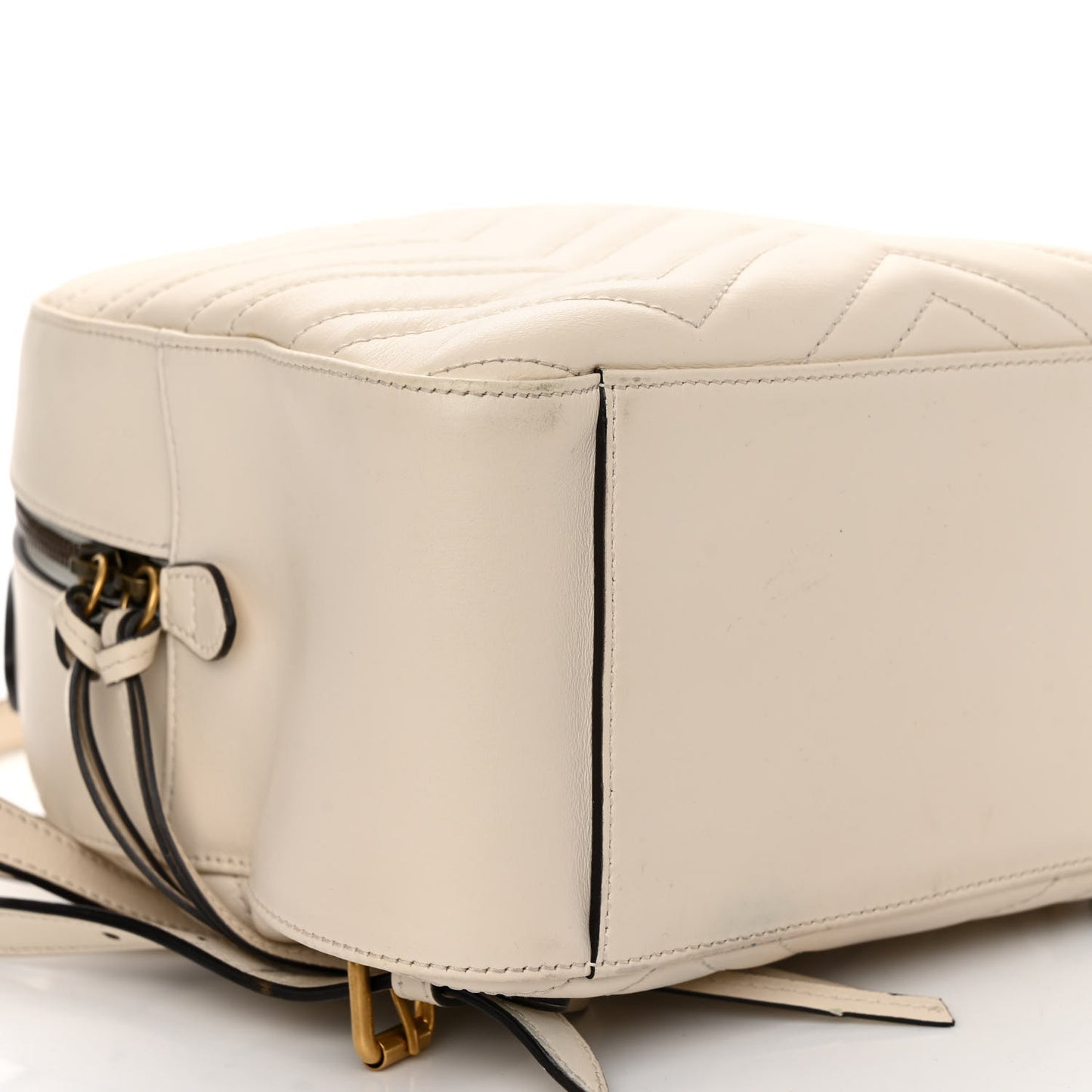 Calfskin Matelasse GG Marmont Dome Backpack White
