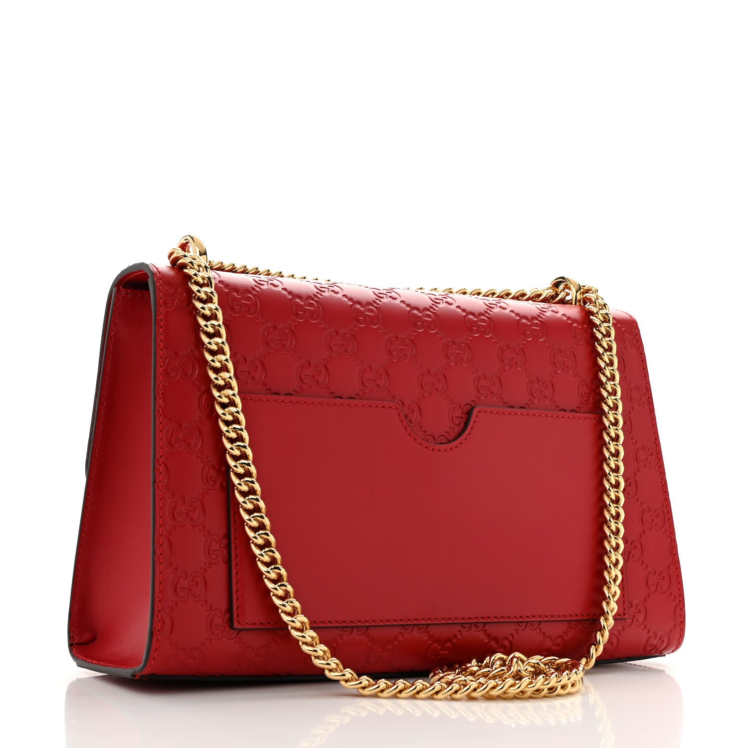Gucci Guccissima Medium Padlock Shoulder Bag Hibiscus Red 3 of 12