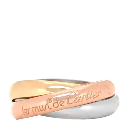 Cartier 18K Pink Yellow White Gold Classic Les Must De Cartier Trinity Ring 52 6 2 of 10