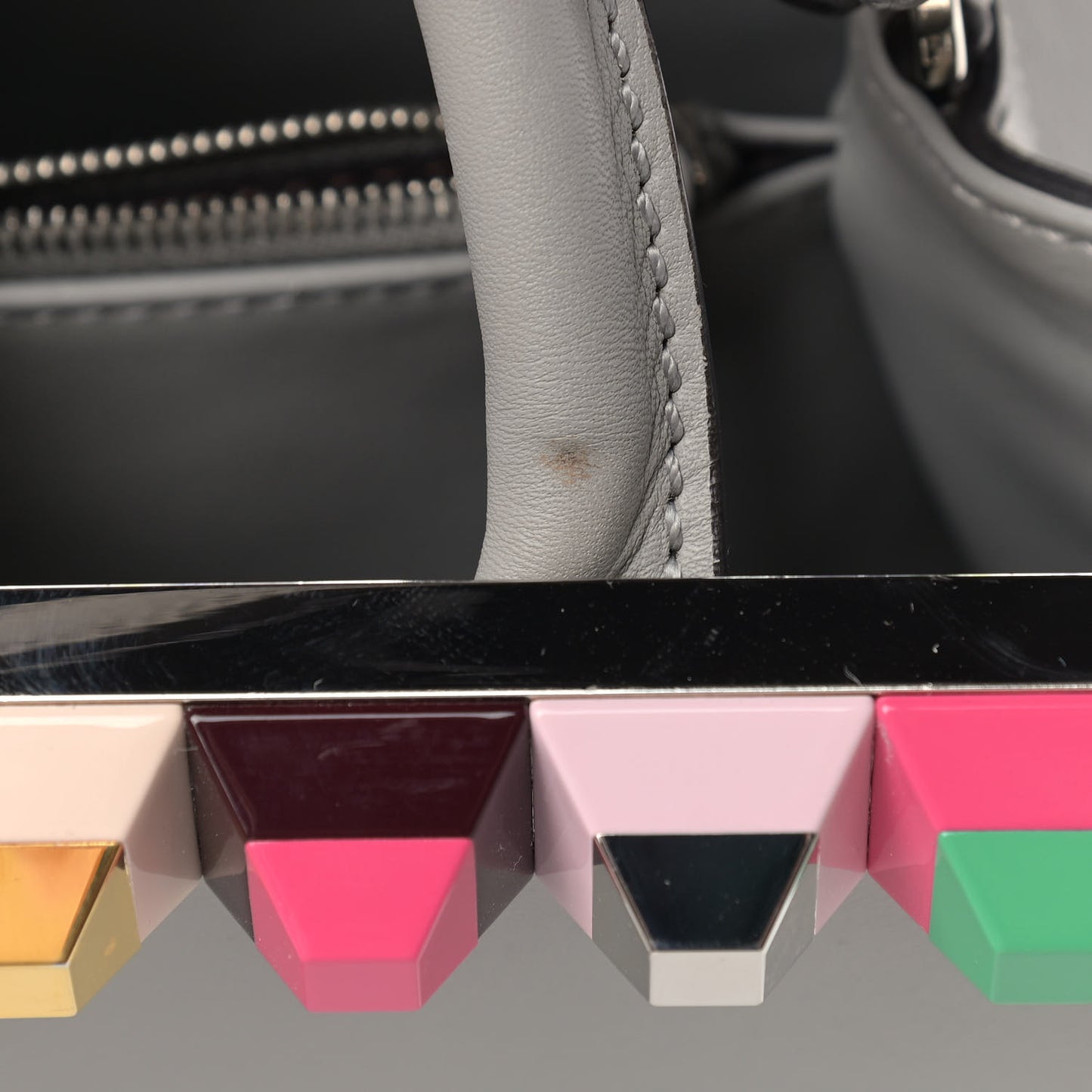 Vitello Baltico Dolce Studded Petite 2Jours Tote Ghiaccio Multicolor