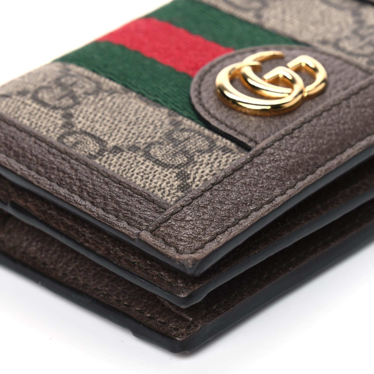 Gucci GG Supreme Monogram Web Ophidia Card Case Beige New Acero 6 of 11