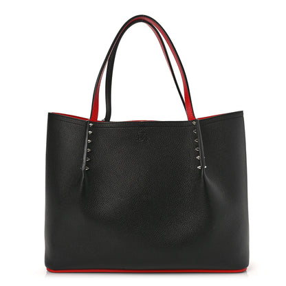 Christian Louboutin Calfskin Spiked Large Cabarock Shopper Tote Black 1 of 10
