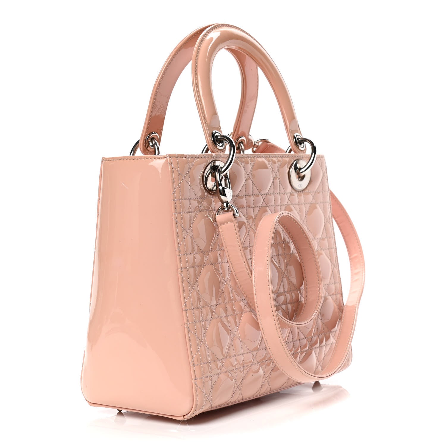 Christian Dior Patent Cannage Medium Lady Dior Rose Clair 2 of 6