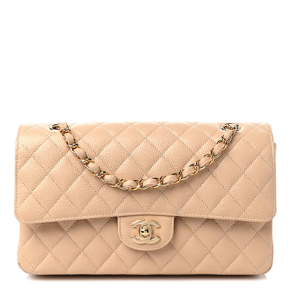Chanel Caviar Quilted Medium Double Flap Beige 1 of 12