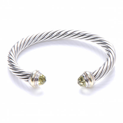 David Yurman Sterling Silver 14K Yellow Gold Lemon Citrine 7mm Cable Classics Bracelet 1 of 8