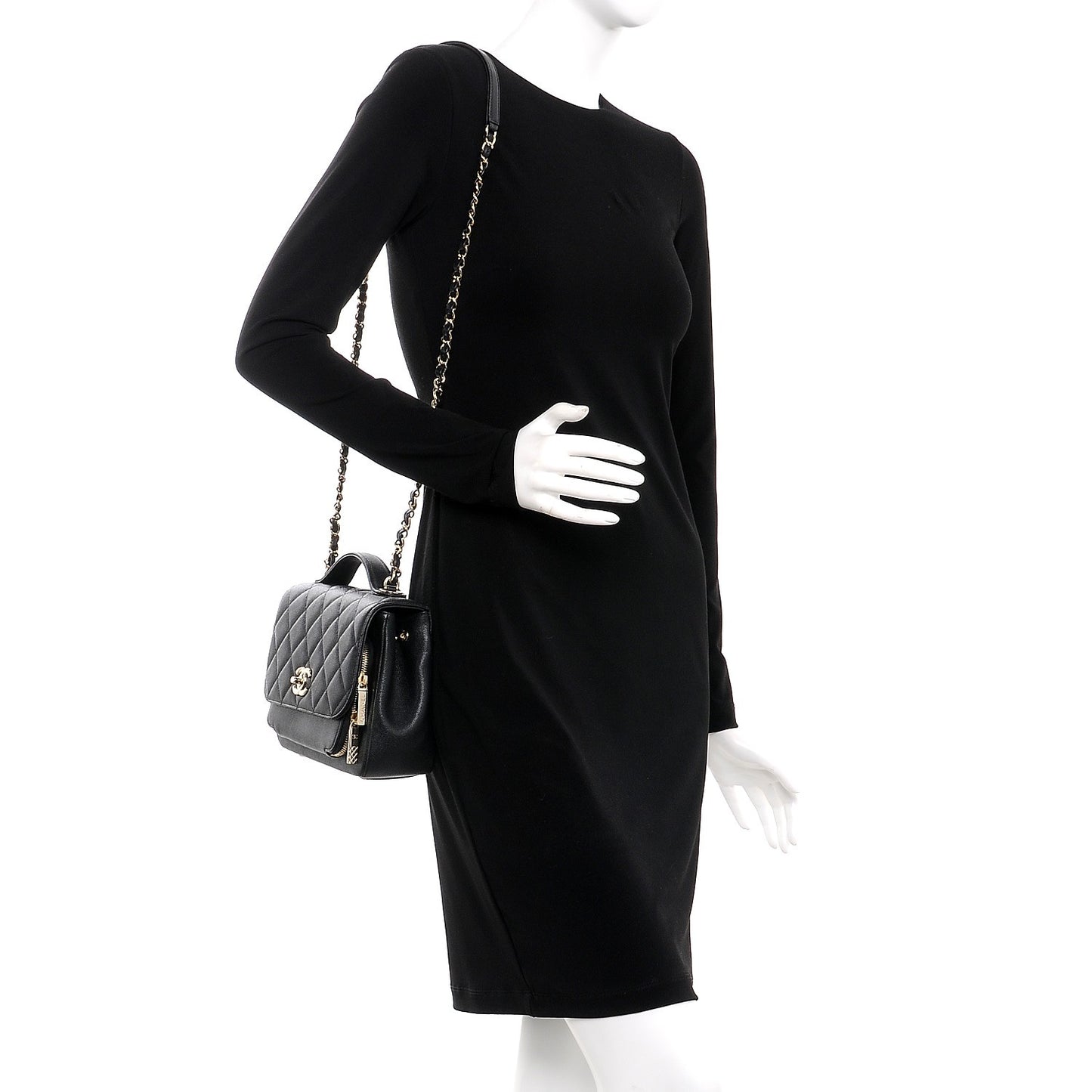 Caviar Quilted Small Business Affinity Flap Black