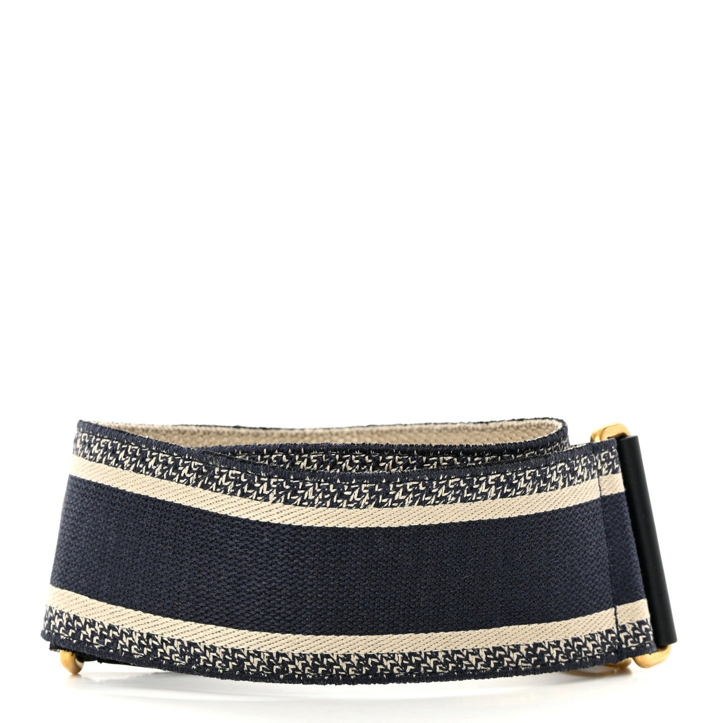 Canvas Embroidered Shoulder Strap Black